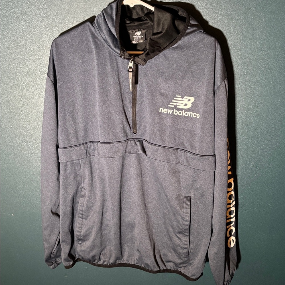 NEW BALANCE Men’s Hooded Pullover Stretch Anorak Light Jacket Size XL